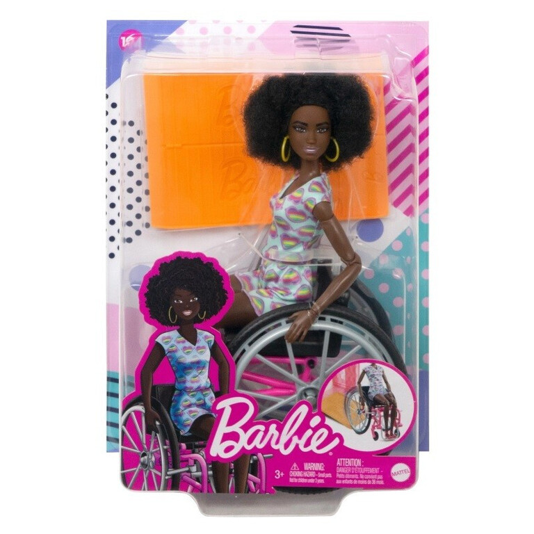 Barbie Fashionistas Lalka na wózku strój w serca