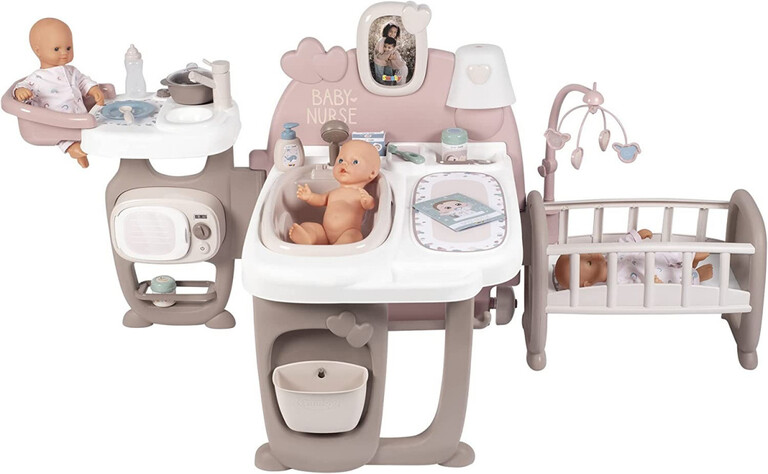 Baby Nurse kącik opiekunki kuchnia, łazienka i sypialnia + 23 akcesoria Smoby